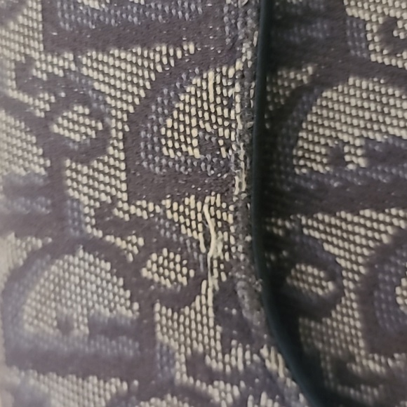 Christian Dior CD Saddle Navy Blue GHW Logo Trifold Flap Long Wallet Authentic - Picture 10 of 11